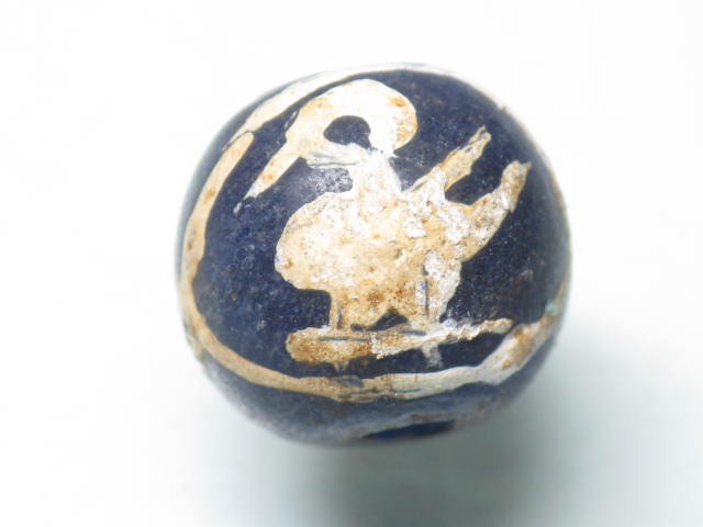 TOKO-BEADS |T588-01 マニックブルン（鳥玉/ブルー） 16mm