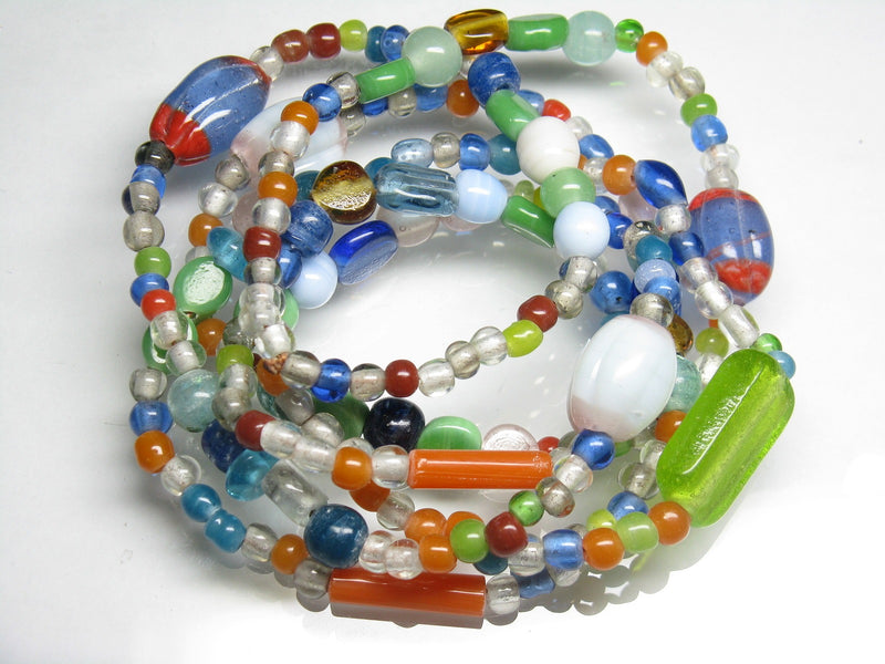 | TOKO-BEADS |AG001N-21 ガラスビーズアソート120cm（連） 5~13mmとんぼ玉,ビーズ,トンボ玉,アジア,インド,エスニック,手作り,パーツ,アクセサリー