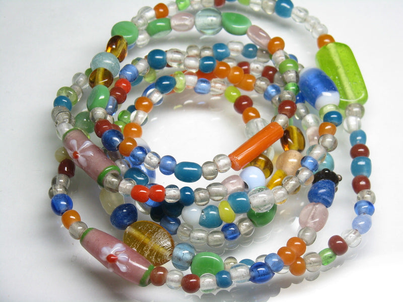 | TOKO-BEADS |AG001N-22 ガラスビーズアソート120cm（連） 5~13mmとんぼ玉,ビーズ,トンボ玉,アジア,インド,エスニック,手作り,パーツ,アクセサリー