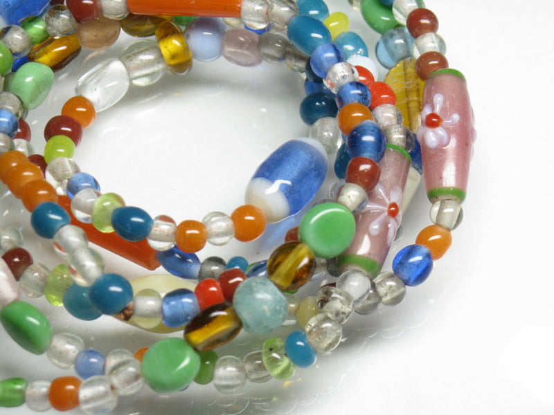 | TOKO-BEADS |AG001N-22 ガラスビーズアソート120cm（連） 5~13mmとんぼ玉,ビーズ,トンボ玉,アジア,インド,エスニック,手作り,パーツ,アクセサリー