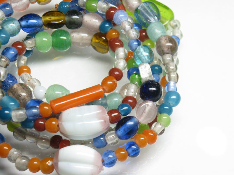 | TOKO-BEADS |AG001N-24 ガラスビーズアソート120cm（連） 5~13mmとんぼ玉,ビーズ,トンボ玉,アジア,インド,エスニック,手作り,パーツ,アクセサリー