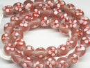 TOKO-BEADS AG006N-07 Glass bead (strand) 11mm AG006N-07 フラワービーズ（連） 11mm Asian bead & African bead  Handmade,Lampeork,bead,asia,india,ethnic,parts,accessory,beads とんぼ玉,ビーズ,トンボ玉,アジア,インド,エスニック,手作り,パーツ,アクセサリー