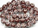 TOKO-BEADS AG006N-13 Glass bead (strand) 12mm AG006N-13 フラワービーズ（連） 12mm Asian bead & African bead  Handmade,Lampeork,bead,asia,india,ethnic,parts,accessory,beads とんぼ玉,ビーズ,トンボ玉,アジア,インド,エスニック,手作り,パーツ,アクセサリー