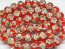 TOKO-BEADS AG006N-14 Glass bead (strand) 12mm AG006N-14 フラワービーズ（連） 12mm Asian bead & African bead  Handmade,Lampeork,bead,asia,india,ethnic,parts,accessory,beads とんぼ玉,ビーズ,トンボ玉,アジア,インド,エスニック,手作り,パーツ,アクセサリー