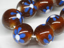 TOKO-BEADS AG006-15N Glass bead (strand) 13mm AG006-15N フラワービーズ（連） 13mm Asian bead & African bead  Handmade,Lampeork,bead,asia,india,ethnic,parts,accessory,beads とんぼ玉,ビーズ,トンボ玉,アジア,インド,エスニック,手作り,パーツ,アクセサリー