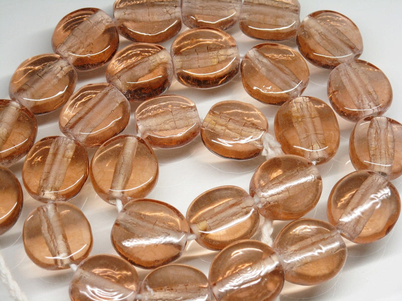 TOKO-BEADS AG008N-12 Glass bead (strand) 15mm AG008N-12 丸型フラットビーズ（連） 15mm Asian bead & African bead  Handmade,Lampeork,bead,asia,india,ethnic,parts,accessory,beads とんぼ玉,ビーズ,トンボ玉,アジア,インド,エスニック,手作り,パーツ,アクセサリー