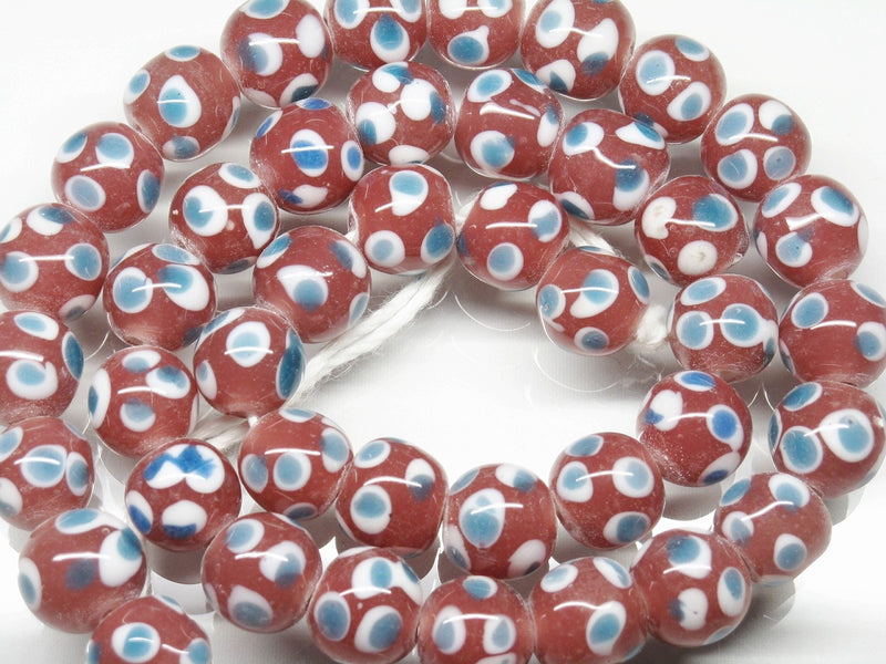 TOKO-BEADS AG009N-30 Glass bead (strand) 11mm AG009N-30 とんぼ玉（連） 11mm Asian bead & African bead  Handmade,Lampeork,bead,asia,india,ethnic,parts,accessory,beads とんぼ玉,ビーズ,トンボ玉,アジア,インド,エスニック,手作り,パーツ,アクセサリー