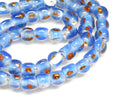 TOKO-BEADS AG010-08N Glass bead (strand) 7~8mm AG010-08N 三角とんぼ玉（連） 7~8mm Asian bead & African bead  Handmade,Lampeork,bead,asia,india,ethnic,parts,accessory,beads とんぼ玉,ビーズ,トンボ玉,アジア,インド,エスニック,手作り,パーツ,アクセサリー