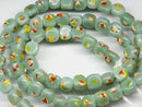 TOKO-BEADS AG010N-23 Glass bead (strand) 6.5~8.5mm AG010N-23 三角とんぼ玉（連） 6.5~8.5mm Asian bead & African bead  Handmade,Lampeork,bead,asia,india,ethnic,parts,accessory,beads とんぼ玉,ビーズ,トンボ玉,アジア,インド,エスニック,手作り,パーツ,アクセサリー