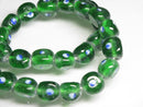 TOKO-BEADS AG010-35N Glass bead (strand) 10~11mm AG010-35N 三角とんぼ玉（連） 10~11mm Asian bead & African bead  Handmade,Lampeork,bead,asia,india,ethnic,parts,accessory,beads とんぼ玉,ビーズ,トンボ玉,アジア,インド,エスニック,手作り,パーツ,アクセサリー