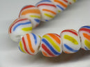 TOKO-BEADS AG014-01N Glass bead (strand) 8~9mm AG014-01N ストライプ柄とんぼ玉（連） 8~9mm Asian bead & African bead  Handmade,Lampeork,bead,asia,india,ethnic,parts,accessory,beads とんぼ玉,ビーズ,トンボ玉,アジア,インド,エスニック,手作り,パーツ,アクセサリー