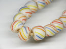 TOKO-BEADS AG014-02N Glass bead (strand) 6~8mm AG014-02N ストライプ柄とんぼ玉（連） 6~8mm Asian bead & African bead  Handmade,Lampeork,bead,asia,india,ethnic,parts,accessory,beads とんぼ玉,ビーズ,トンボ玉,アジア,インド,エスニック,手作り,パーツ,アクセサリー