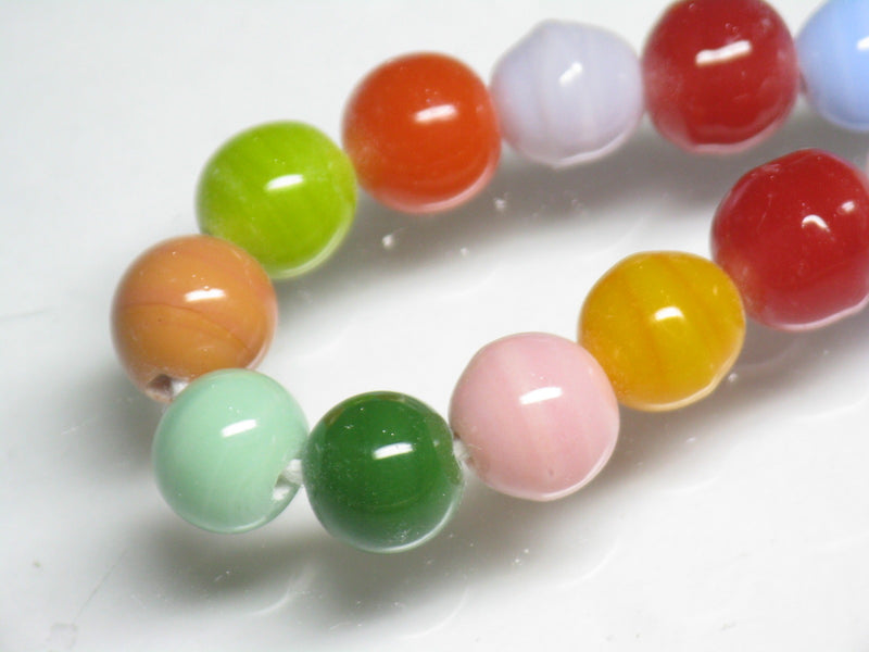 | TOKO-BEADS |AG015-41 ガラスビーズ（連） 7~8.5mmとんぼ玉,ビーズ,トンボ玉,アジア,インド,エスニック,手作り,パーツ,アクセサリー