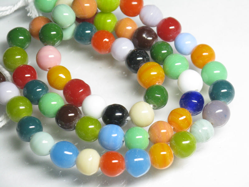 | TOKO-BEADS |AG015-41 ガラスビーズ（連） 7~8.5mmとんぼ玉,ビーズ,トンボ玉,アジア,インド,エスニック,手作り,パーツ,アクセサリー