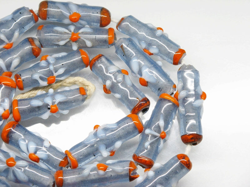 TOKO-BEADS AG017N-01 Glass bead (strand) 8mm AG017N-01 フラワービーズ（連） 8mm Asian bead & African bead  Handmade,Lampeork,bead,asia,india,ethnic,parts,accessory,beads とんぼ玉,ビーズ,トンボ玉,アジア,インド,エスニック,手作り,パーツ,アクセサリー