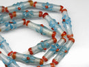 TOKO-BEADS AG017N-08 Glass bead (strand) 9mm AG017N-08 フラワービーズ（連） 9mm Asian bead & African bead  Handmade,Lampeork,bead,asia,india,ethnic,parts,accessory,beads とんぼ玉,ビーズ,トンボ玉,アジア,インド,エスニック,手作り,パーツ,アクセサリー