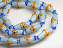 TOKO-BEADS AG017N-10 Glass bead (strand) 9~10mm AG017N-10 フラワービーズ（連） 9~10mm Asian bead & African bead  Handmade,Lampeork,bead,asia,india,ethnic,parts,accessory,beads とんぼ玉,ビーズ,トンボ玉,アジア,インド,エスニック,手作り,パーツ,アクセサリー