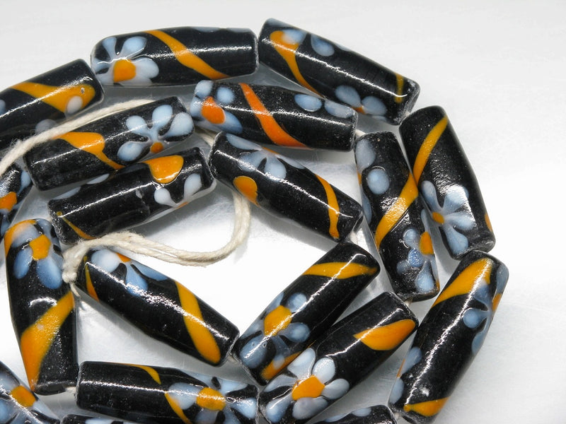 TOKO-BEADS AG017N-13 Glass bead (strand) 8mm AG017N-13 フラワービーズ（連） 8mm Asian bead & African bead  Handmade,Lampeork,bead,asia,india,ethnic,parts,accessory,beads とんぼ玉,ビーズ,トンボ玉,アジア,インド,エスニック,手作り,パーツ,アクセサリー