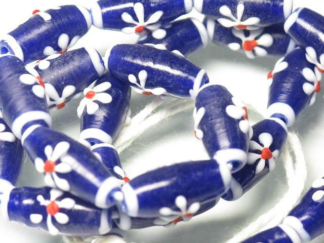 TOKO-BEADS AG017N-16 Glass bead (strand) 10mm AG017N-16 フラワービーズ（連） 10mm Asian bead & African bead  Handmade,Lampeork,bead,asia,india,ethnic,parts,accessory,beads とんぼ玉,ビーズ,トンボ玉,アジア,インド,エスニック,手作り,パーツ,アクセサリー