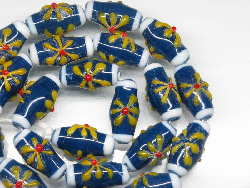 TOKO-BEADS AG017N-17 Glass bead (strand) 10mm AG017N-17 フラワービーズ（連） 10mm Asian bead & African bead  Handmade,Lampeork,bead,asia,india,ethnic,parts,accessory,beads とんぼ玉,ビーズ,トンボ玉,アジア,インド,エスニック,手作り,パーツ,アクセサリー