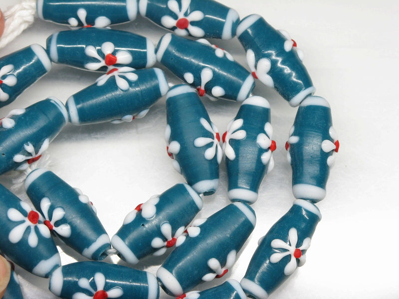 TOKO-BEADS AG017N-19 Glass bead (strand) 10mm AG017N-19 フラワービーズ（連） 10mm Asian bead & African bead  Handmade,Lampeork,bead,asia,india,ethnic,parts,accessory,beads とんぼ玉,ビーズ,トンボ玉,アジア,インド,エスニック,手作り,パーツ,アクセサリー