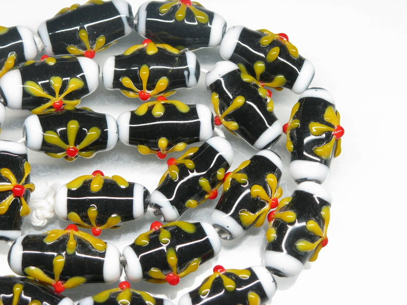 TOKO-BEADS AG017N-26 Glass bead (strand) 10~11mm AG017N-26 フラワービーズ（連） 10~11mm Asian bead & African bead  Handmade,Lampeork,bead,asia,india,ethnic,parts,accessory,beads とんぼ玉,ビーズ,トンボ玉,アジア,インド,エスニック,手作り,パーツ,アクセサリー