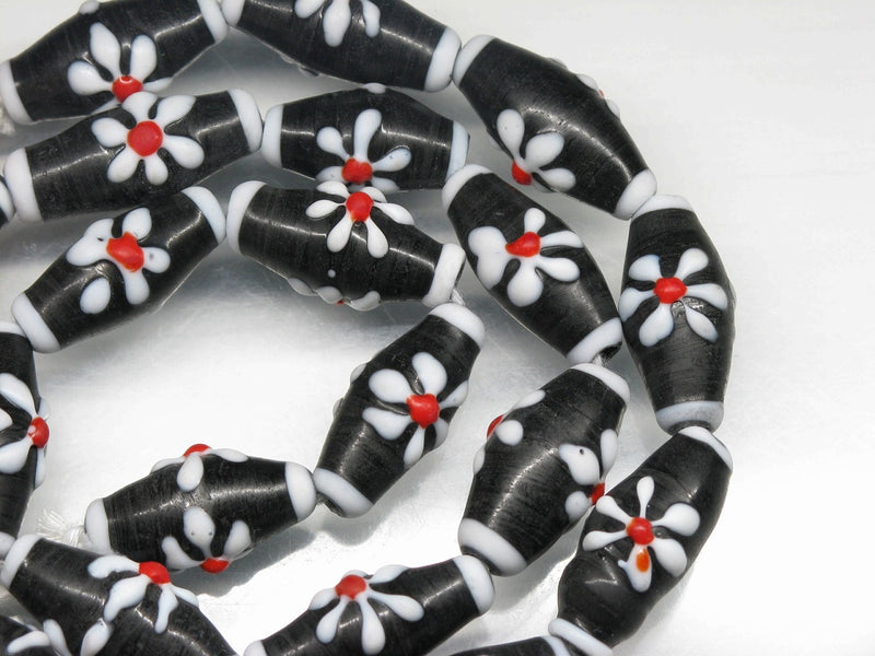 TOKO-BEADS AG017N-27 Glass bead (strand) 9~10mm AG017N-27 フラワービーズ（連） 9~10mm Asian bead & African bead  Handmade,Lampeork,bead,asia,india,ethnic,parts,accessory,beads とんぼ玉,ビーズ,トンボ玉,アジア,インド,エスニック,手作り,パーツ,アクセサリー