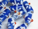 TOKO-BEADS AG017-41N Glass bead (strand) 8~9mm AG017-41N フラワービーズ（連） 8~9mm Asian bead & African bead  Handmade,Lampeork,bead,asia,india,ethnic,parts,accessory,beads とんぼ玉,ビーズ,トンボ玉,アジア,インド,エスニック,手作り,パーツ,アクセサリー