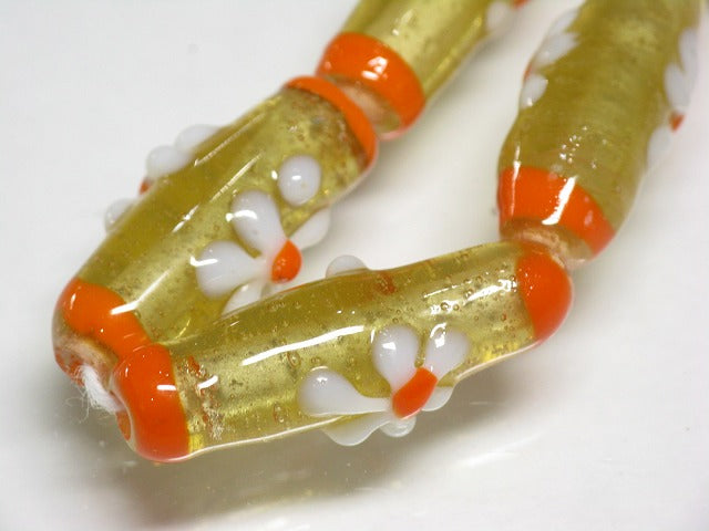 TOKO-BEADS AG017-44N Glass bead (strand) 10~11mm AG017-44N フラワービーズ（連） 10~11mm Asian bead & African bead  Handmade,Lampeork,bead,asia,india,ethnic,parts,accessory,beads とんぼ玉,ビーズ,トンボ玉,アジア,インド,エスニック,手作り,パーツ,アクセサリー