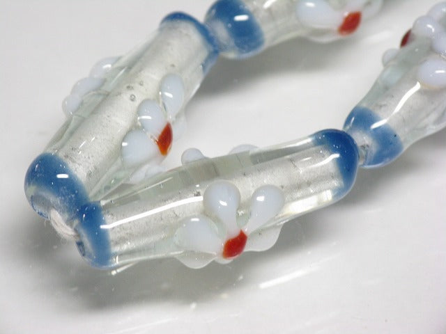 TOKO-BEADS AG017-45N Glass bead (strand) 10~11mm AG017-45N フラワービーズ（連） 10~11mm Asian bead & African bead  Handmade,Lampeork,bead,asia,india,ethnic,parts,accessory,beads とんぼ玉,ビーズ,トンボ玉,アジア,インド,エスニック,手作り,パーツ,アクセサリー
