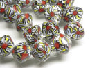 TOKO-BEADS AG019-15N Glass bead (strand) 18~19mm AG019-15N そろばん型とんぼ玉（連） 18~19mm Asian bead & African bead  Handmade,Lampeork,bead,asia,india,ethnic,parts,accessory,beads とんぼ玉,ビーズ,トンボ玉,アジア,インド,エスニック,手作り,パーツ,アクセサリー