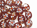 TOKO-BEADS AG033-28N Glass bead (strand) 16~19mm AG033-28N フラワービーズ（連） 16~19mm Asian bead & African bead  Handmade,Lampeork,bead,asia,india,ethnic,parts,accessory,beads とんぼ玉,ビーズ,トンボ玉,アジア,インド,エスニック,手作り,パーツ,アクセサリー