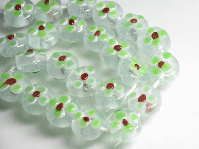 TOKO-BEADS AG033-05N Glass bead (strand) 13~14mm AG033-05N フラワービーズ（連） 13~14mm Asian bead & African bead  Handmade,Lampeork,bead,asia,india,ethnic,parts,accessory,beads とんぼ玉,ビーズ,トンボ玉,アジア,インド,エスニック,手作り,パーツ,アクセサリー