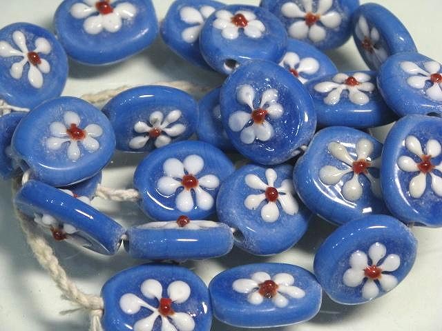 TOKO-BEADS AG033-18N Glass bead (strand) 16~18mm AG033-18N フラワービーズ（連） 16~18mm Asian bead & African bead  Handmade,Lampeork,bead,asia,india,ethnic,parts,accessory,beads とんぼ玉,ビーズ,トンボ玉,アジア,インド,エスニック,手作り,パーツ,アクセサリー