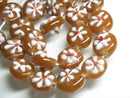 TOKO-BEADS AG034-07N Glass bead (strand) 14~15mm AG034-07N フラワービーズ（連） 14~15mm Asian bead & African bead  Handmade,Lampeork,bead,asia,india,ethnic,parts,accessory,beads とんぼ玉,ビーズ,トンボ玉,アジア,インド,エスニック,手作り,パーツ,アクセサリー