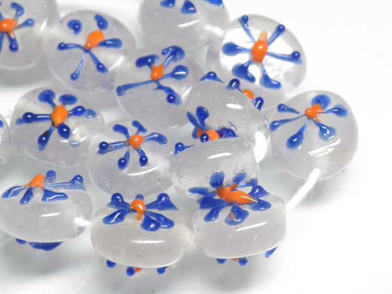 TOKO-BEADS AG034-01N Glass bead (strand) 14~15mm AG034-01N フラワービーズ（連） 14~15mm Asian bead & African bead  Handmade,Lampeork,bead,asia,india,ethnic,parts,accessory,beads とんぼ玉,ビーズ,トンボ玉,アジア,インド,エスニック,手作り,パーツ,アクセサリー
