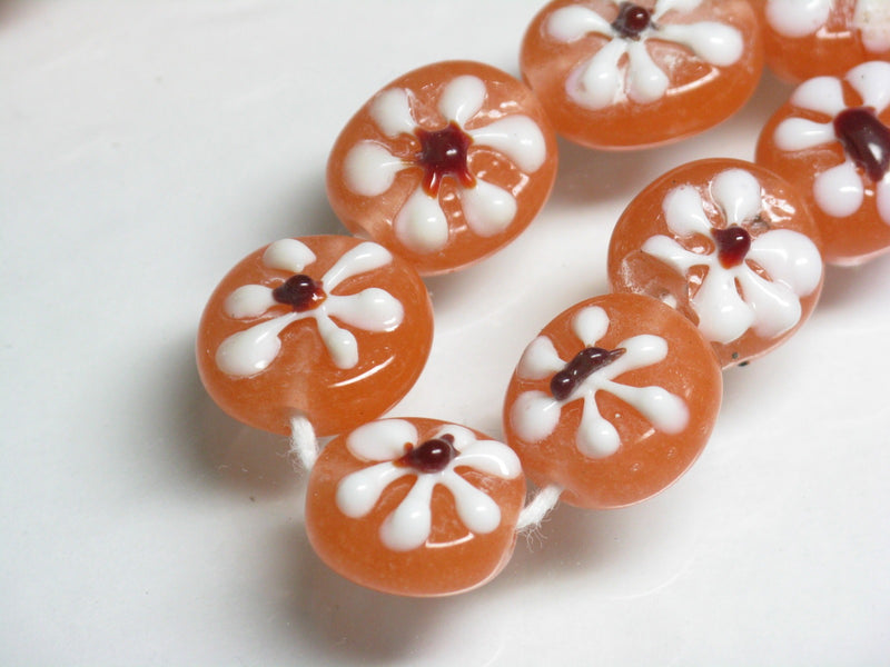 TOKO-BEADS AG034-02N Glass bead (strand) 14~15mm AG034-02N フラワービーズ（連） 14~15mm Asian bead & African bead  Handmade,Lampeork,bead,asia,india,ethnic,parts,accessory,beads とんぼ玉,ビーズ,トンボ玉,アジア,インド,エスニック,手作り,パーツ,アクセサリー