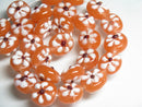 TOKO-BEADS AG034-02N Glass bead (strand) 14~15mm AG034-02N フラワービーズ（連） 14~15mm Asian bead & African bead  Handmade,Lampeork,bead,asia,india,ethnic,parts,accessory,beads とんぼ玉,ビーズ,トンボ玉,アジア,インド,エスニック,手作り,パーツ,アクセサリー