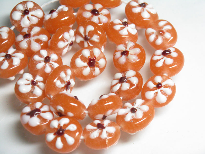 TOKO-BEADS AG034-02N Glass bead (strand) 14~15mm AG034-02N フラワービーズ（連） 14~15mm Asian bead & African bead  Handmade,Lampeork,bead,asia,india,ethnic,parts,accessory,beads とんぼ玉,ビーズ,トンボ玉,アジア,インド,エスニック,手作り,パーツ,アクセサリー