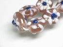 TOKO-BEADS AG034-08N Glass bead (strand) 11~12mm AG034-08N フラワービーズ（連） 11~12mm Asian bead & African bead  Handmade,Lampeork,bead,asia,india,ethnic,parts,accessory,beads とんぼ玉,ビーズ,トンボ玉,アジア,インド,エスニック,手作り,パーツ,アクセサリー