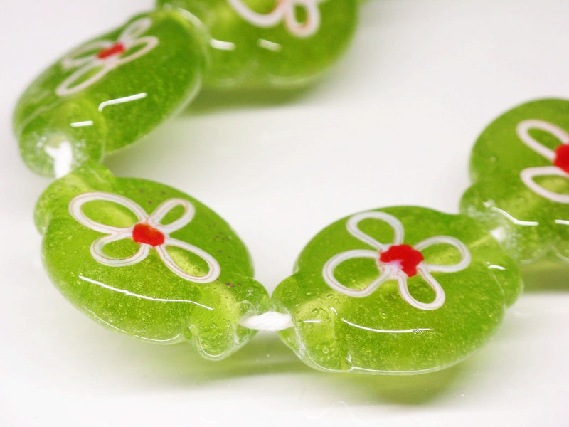 TOKO-BEADS AG035-04N Glass bead (strand) 17~18mm AG035-04N フラワービーズ（連） 17~18mm Asian bead & African bead  Handmade,Lampeork,bead,asia,india,ethnic,parts,accessory,beads とんぼ玉,ビーズ,トンボ玉,アジア,インド,エスニック,手作り,パーツ,アクセサリー