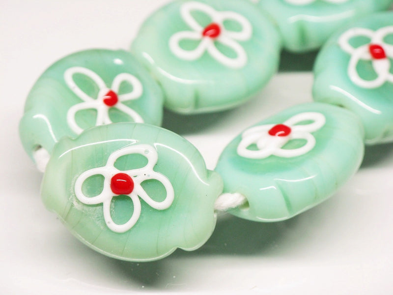 TOKO-BEADS AG035-08N Glass bead (strand) 17mm AG035-08N フラワービーズ（連） 17mm Asian bead & African bead  Handmade,Lampeork,bead,asia,india,ethnic,parts,accessory,beads とんぼ玉,ビーズ,トンボ玉,アジア,インド,エスニック,手作り,パーツ,アクセサリー