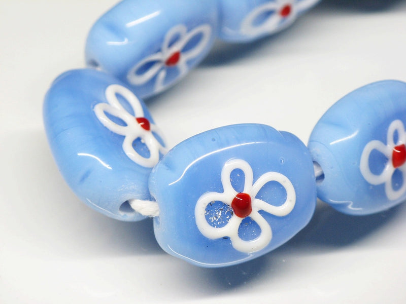 TOKO-BEADS AG035-10N Glass bead (strand) 17.5mm AG035-10N フラワービーズ（連） 17.5mm Asian bead & African bead  Handmade,Lampeork,bead,asia,india,ethnic,parts,accessory,beads とんぼ玉,ビーズ,トンボ玉,アジア,インド,エスニック,手作り,パーツ,アクセサリー