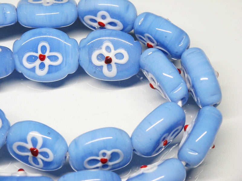 TOKO-BEADS AG035-10N Glass bead (strand) 17.5mm AG035-10N フラワービーズ（連） 17.5mm Asian bead & African bead  Handmade,Lampeork,bead,asia,india,ethnic,parts,accessory,beads とんぼ玉,ビーズ,トンボ玉,アジア,インド,エスニック,手作り,パーツ,アクセサリー