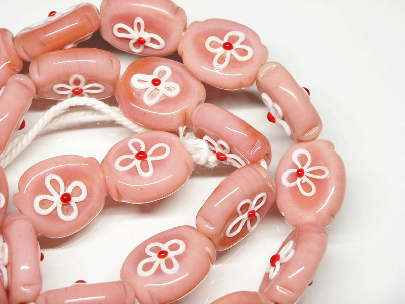 TOKO-BEADS AG035-13N Glass bead (strand) 20mm AG035-13N フラワービーズ（連） 20mm Asian bead & African bead  Handmade,Lampeork,bead,asia,india,ethnic,parts,accessory,beads とんぼ玉,ビーズ,トンボ玉,アジア,インド,エスニック,手作り,パーツ,アクセサリー
