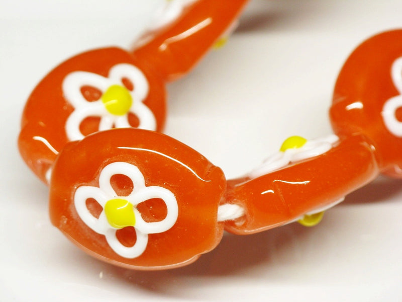 TOKO-BEADS AG035-14N Glass bead (strand) 17mm AG035-14N フラワービーズ（連） 17mm Asian bead & African bead  Handmade,Lampeork,bead,asia,india,ethnic,parts,accessory,beads とんぼ玉,ビーズ,トンボ玉,アジア,インド,エスニック,手作り,パーツ,アクセサリー