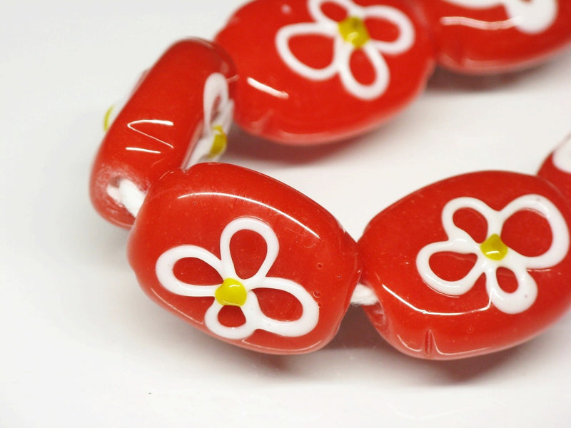 TOKO-BEADS AG035-15N Glass bead (strand) 18mm AG035-15N フラワービーズ（連） 18mm Asian bead & African bead  Handmade,Lampeork,bead,asia,india,ethnic,parts,accessory,beads とんぼ玉,ビーズ,トンボ玉,アジア,インド,エスニック,手作り,パーツ,アクセサリー