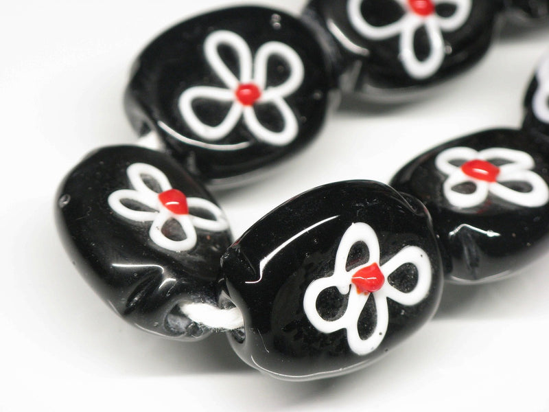 TOKO-BEADS AG035-16N Glass bead (strand) 18mm AG035-16N フラワービーズ（連） 18mm Asian bead & African bead  Handmade,Lampeork,bead,asia,india,ethnic,parts,accessory,beads とんぼ玉,ビーズ,トンボ玉,アジア,インド,エスニック,手作り,パーツ,アクセサリー