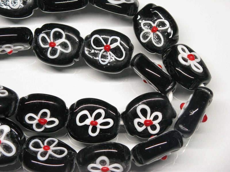 TOKO-BEADS AG035-16N Glass bead (strand) 18mm AG035-16N フラワービーズ（連） 18mm Asian bead & African bead  Handmade,Lampeork,bead,asia,india,ethnic,parts,accessory,beads とんぼ玉,ビーズ,トンボ玉,アジア,インド,エスニック,手作り,パーツ,アクセサリー