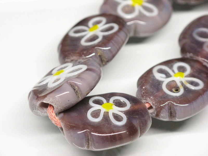 TOKO-BEADS AG035-20N Glass bead (strand) 17~19mm AG035-20N フラワービーズ（連） 17~19mm Asian bead & African bead  Handmade,Lampeork,bead,asia,india,ethnic,parts,accessory,beads とんぼ玉,ビーズ,トンボ玉,アジア,インド,エスニック,手作り,パーツ,アクセサリー